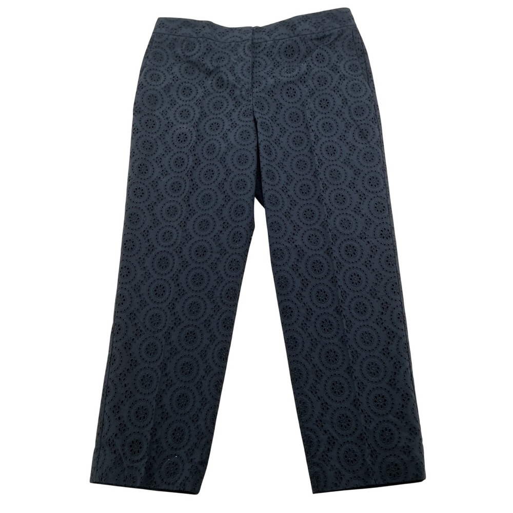 Ann Taylor Pants Womens‎ 10 Black Kate Eyelet Tailored Ankle Curvy Fit Classic